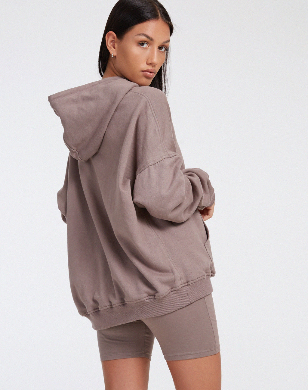 Sweat à capuche oversize en polaire Antler