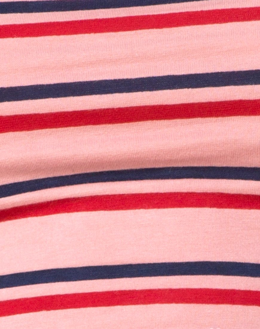 Image de Fonda Crop Top in 70s Stripe Pink Horizontal