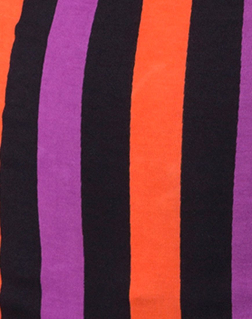 Image of Kimmy Bodycon Skirt in Purple and Orange Stripe