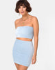 Image de la mini-jupe Kimmy en tricot duveteux Baby Blue