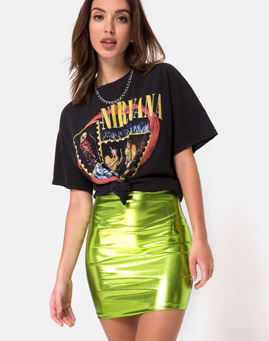 Jupe Kimmy, vert métallique