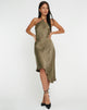 image de Kimora Midi Dress in Satin Dark Olive