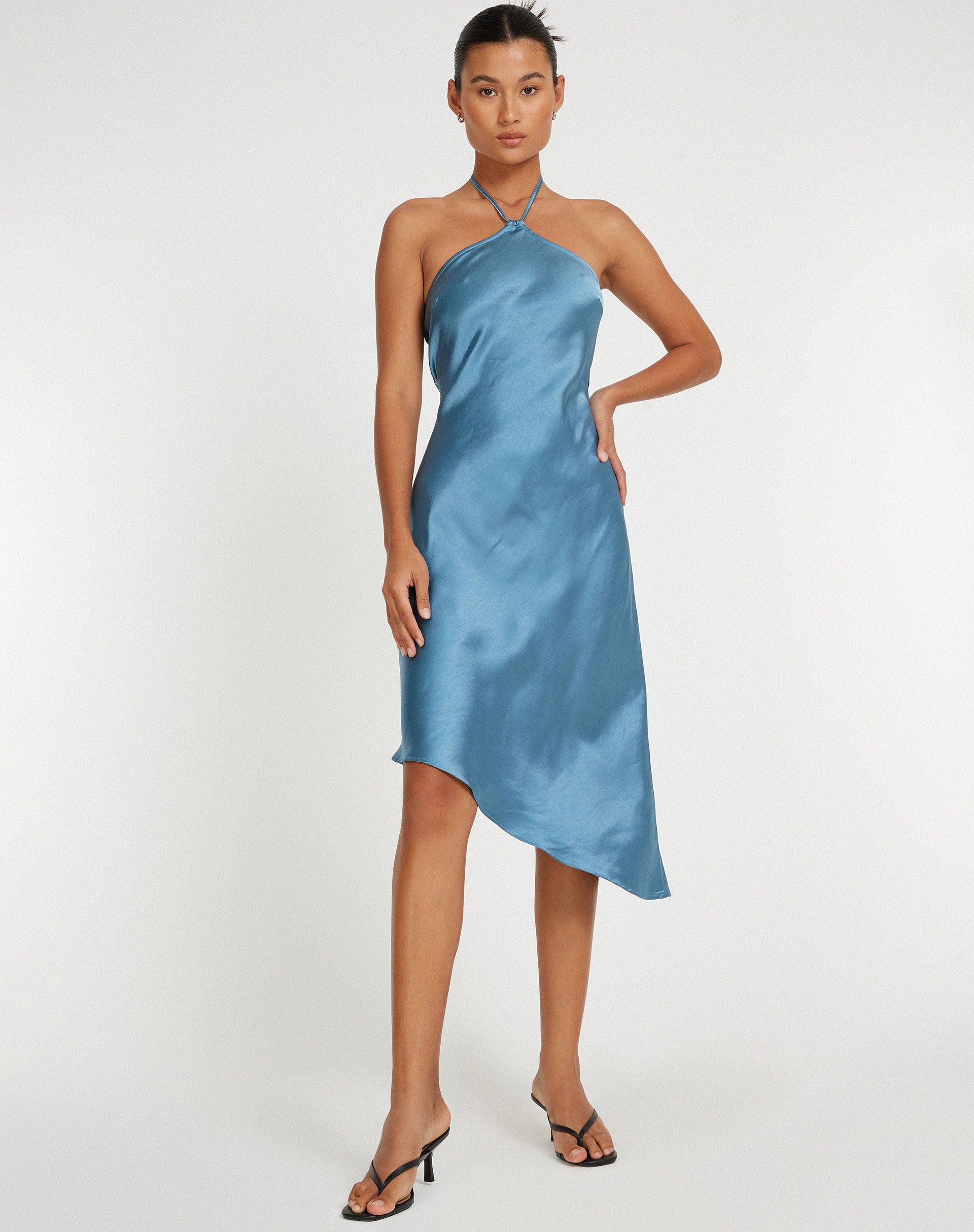 image de Kimora Midi Dress in Satin Slate