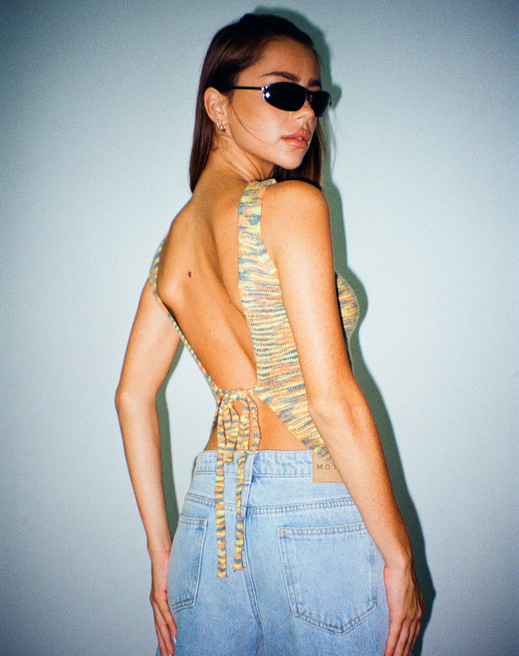 Kinda - Top gilet en mélange Space Dye - Multi Colour