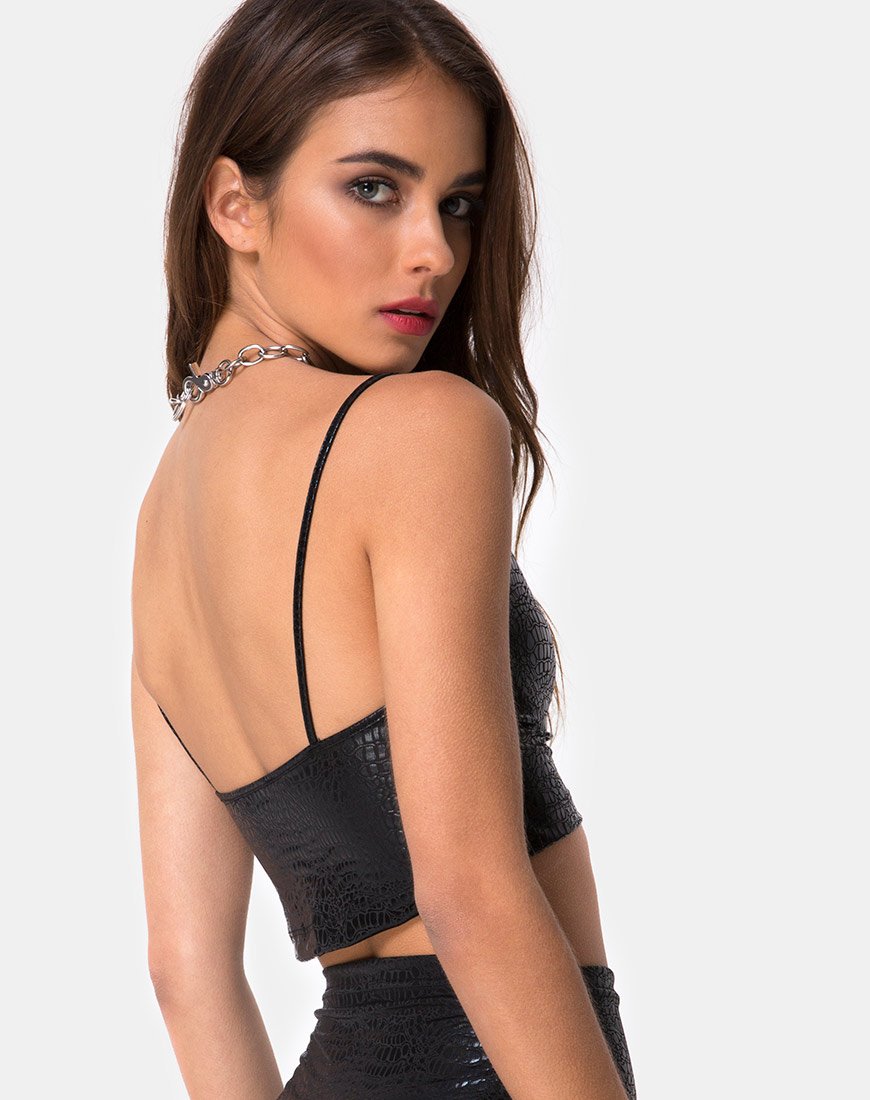 Image de Kindra Top in Snake Black