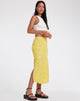 image de Kindra Midi Skirt in Satin Rose Sunshine Yellow