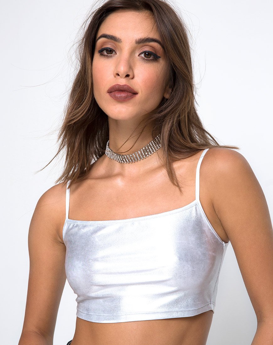 Image de Kini Crop Top en Spandex Silver