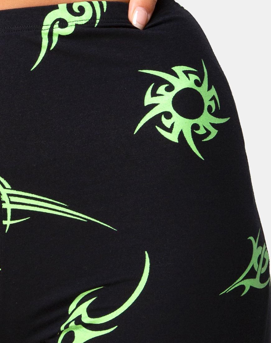 Image of Kini Top in Black with Tribal Repeat