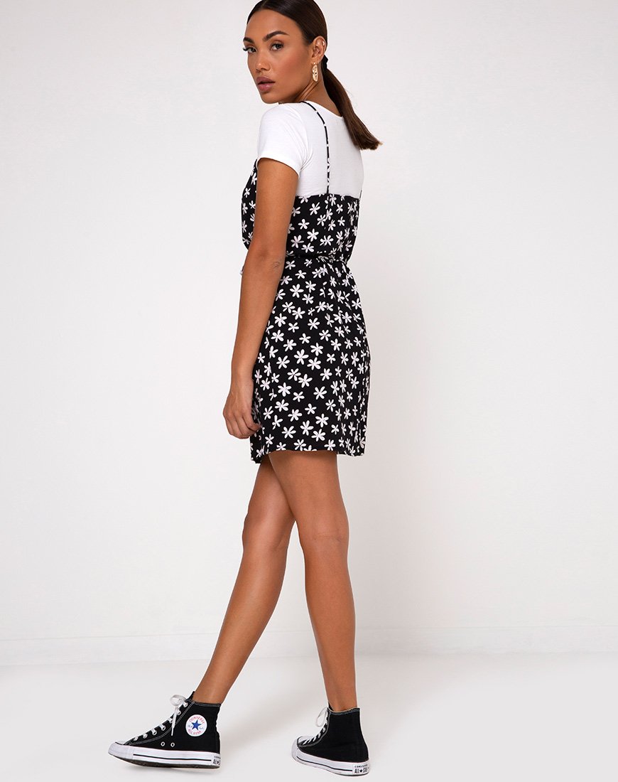 Image de Kinley Slip Dress in 90s Daisy Black and White