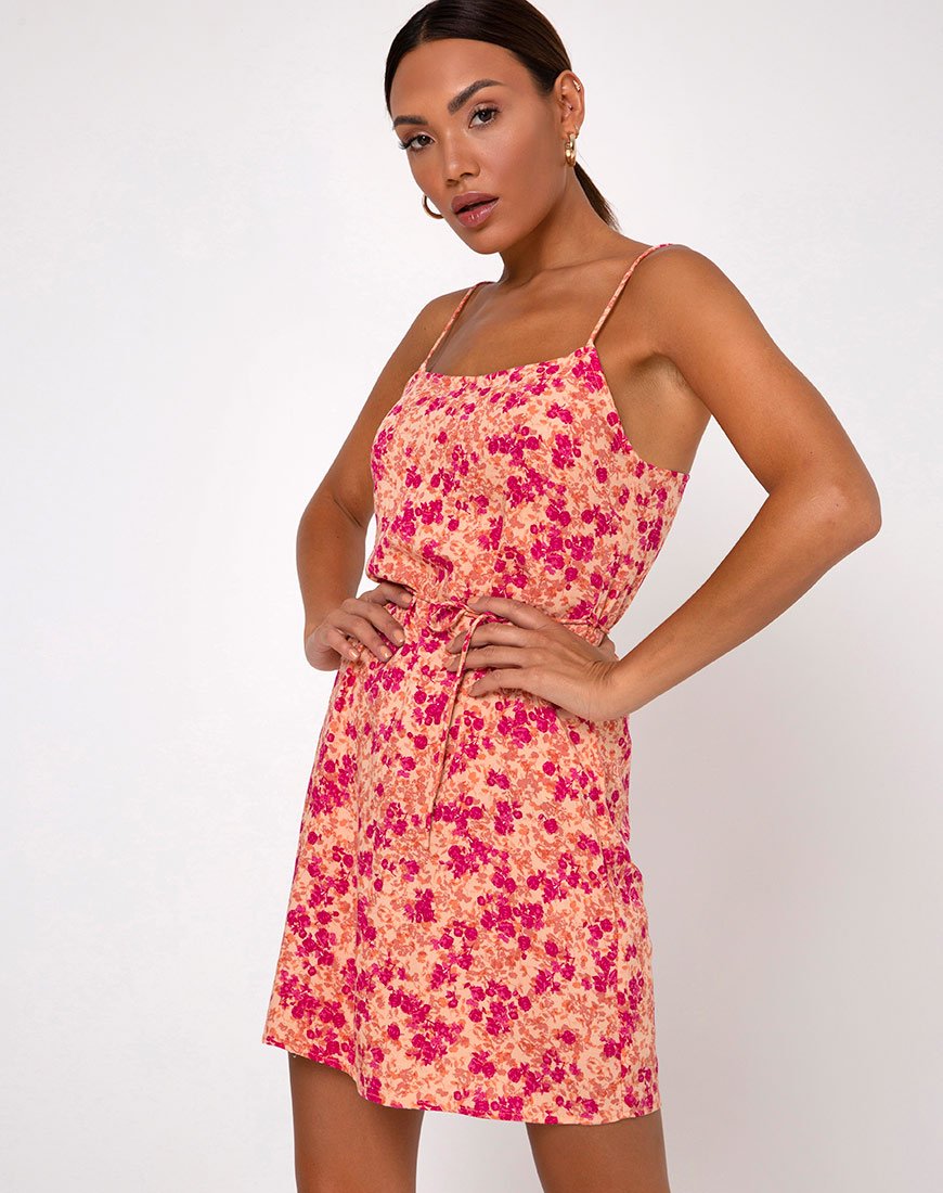 Image of Kinley Slip Dress in Dark Wild Flower Cantaloupe
