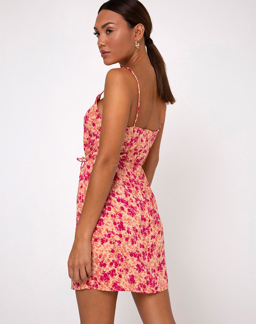 Image of Kinley Slip Dress in Dark Wild Flower Cantaloupe