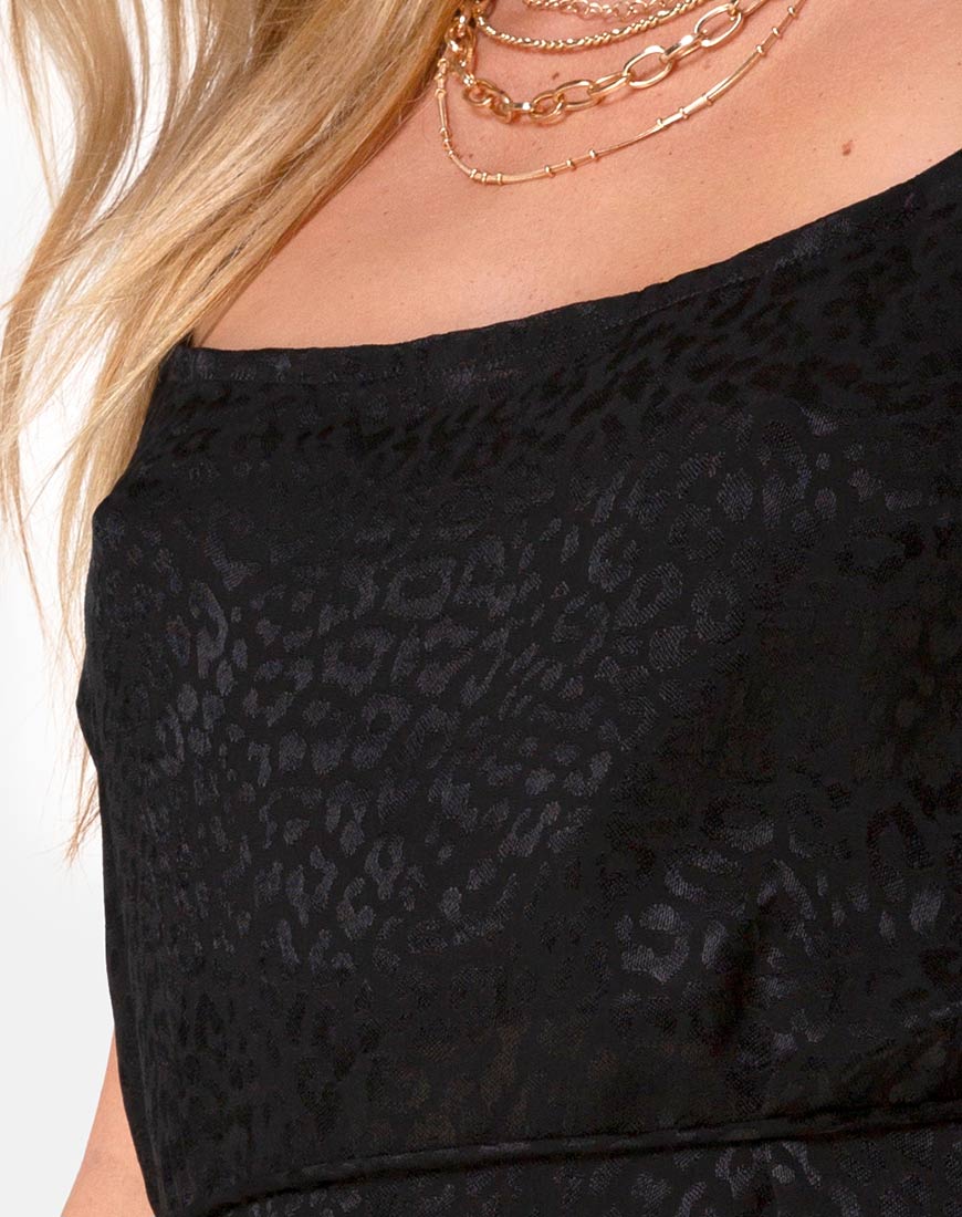 Image de la robe Kinley en satin Cheetah Black