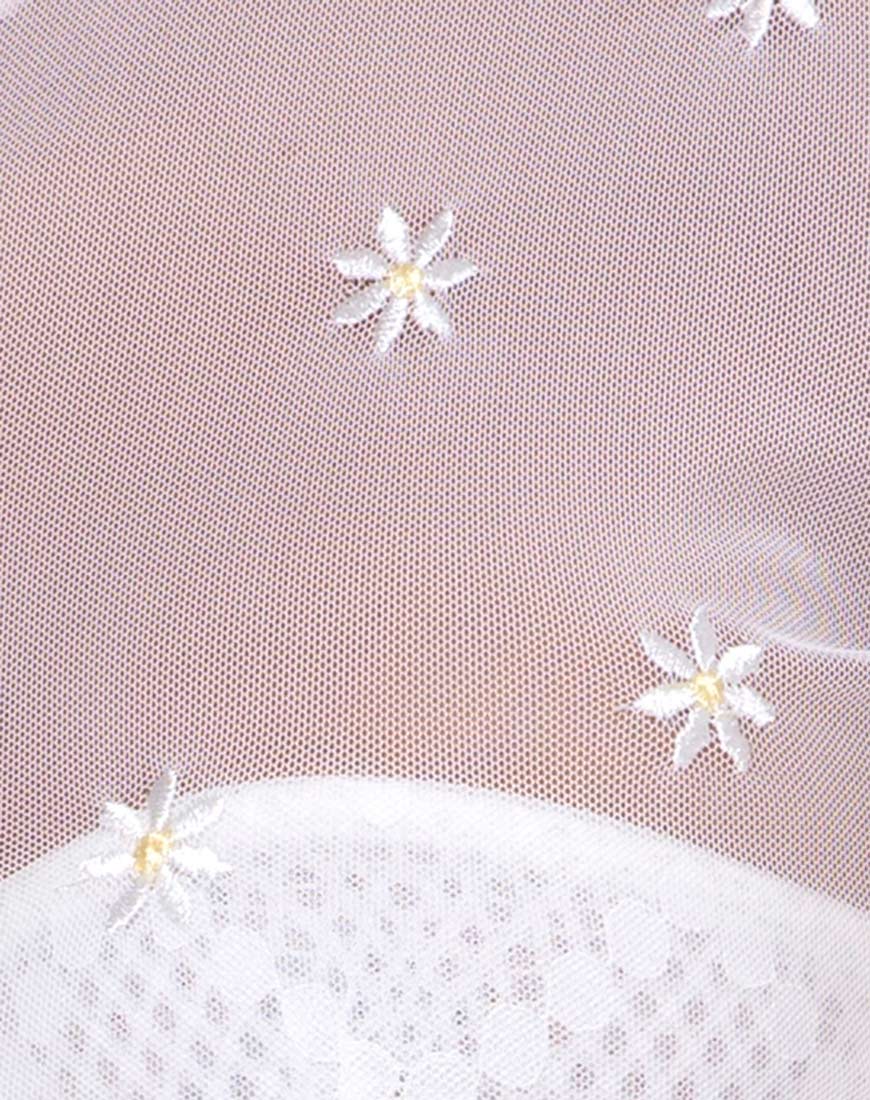 Image de Tince Top in White Daisy Embro White