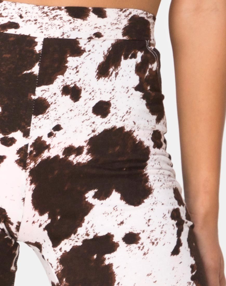 Image du pantalon Kiva en peau de vache marron et blanc