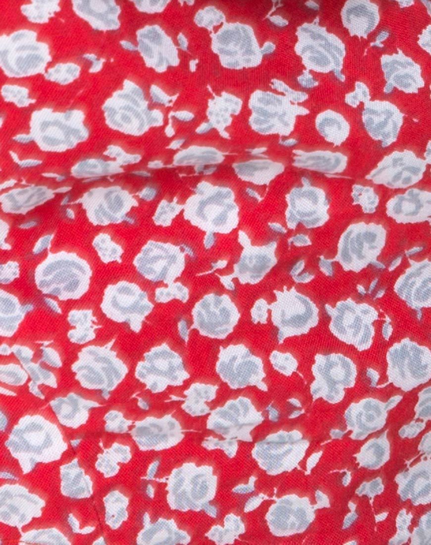 Image de Koniva Crop Top in Ditsy Rose Red and Silver
