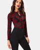 Image de Korina Bodice in Romantic Red Rose Flock
