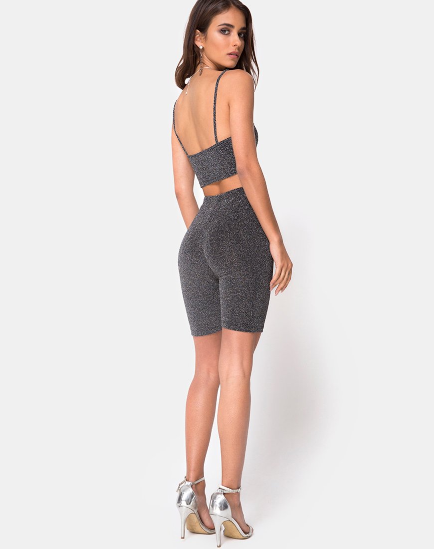 Image de Kozina Crop Top in Silver Glitter