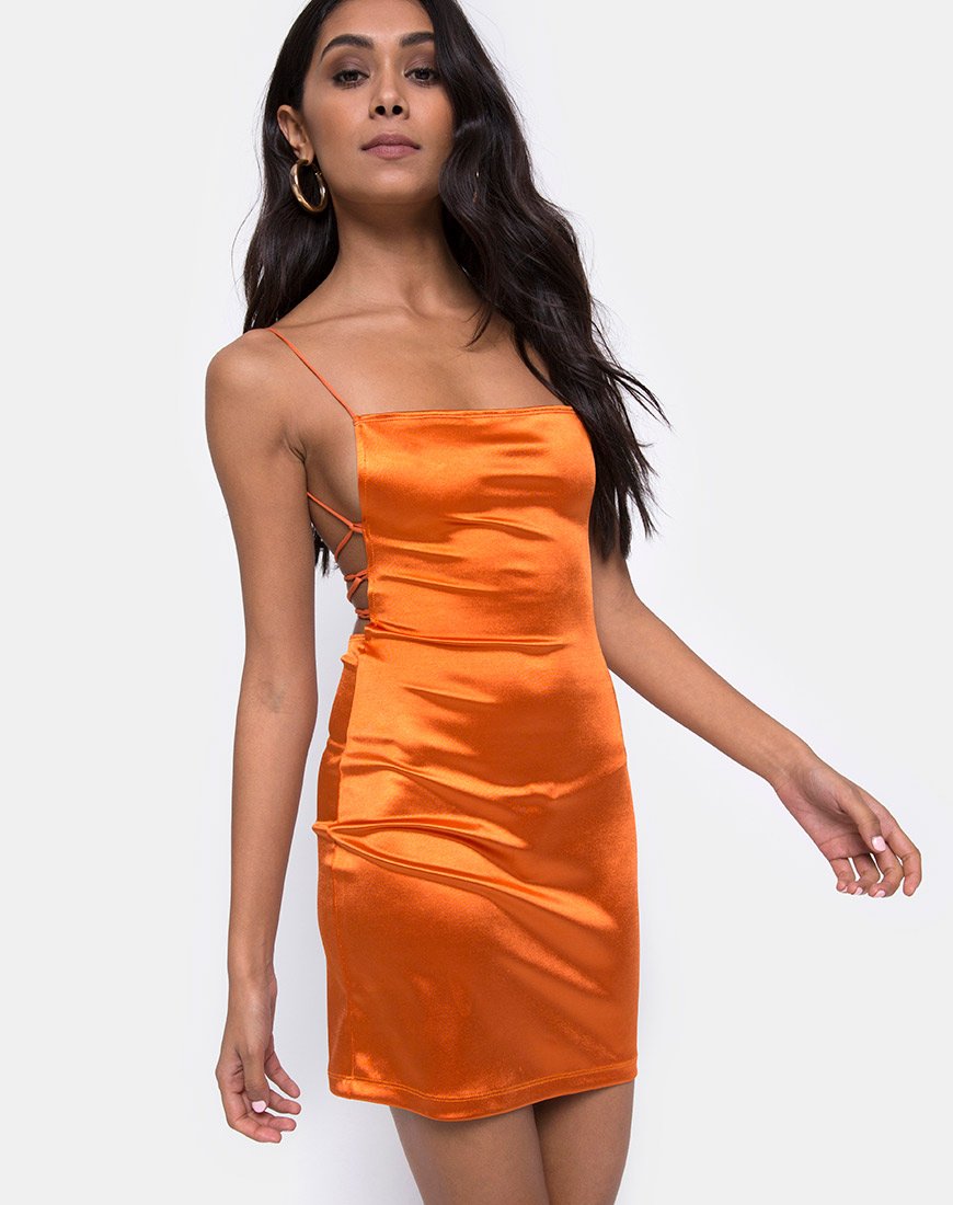 Mini robe Kozue en satin Salt Caramel