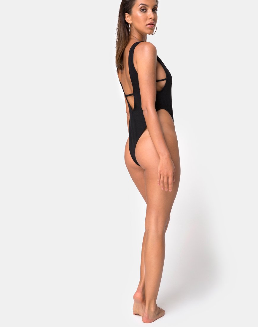 Image de Kristie Swimsuit in Black Mini Rib