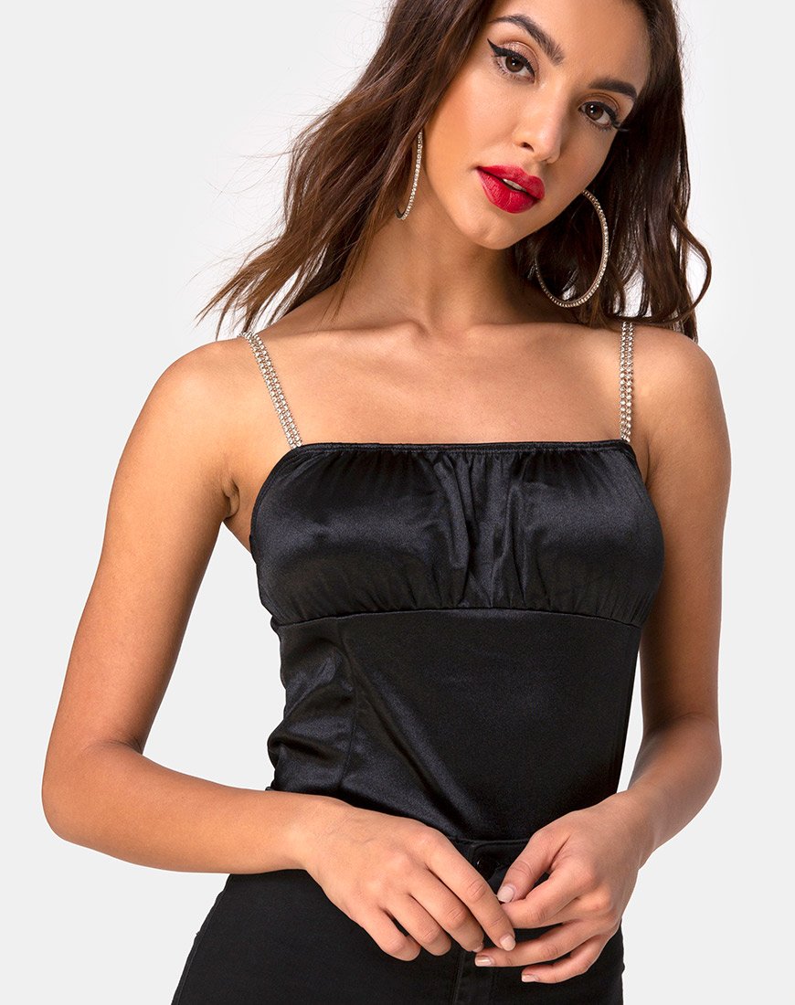 Corsage Kulin en noir avec diamants
