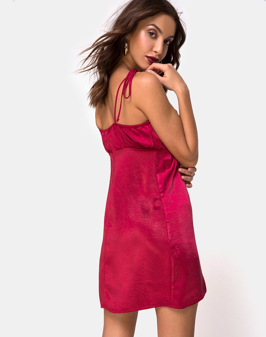 Robe Kulu en satin cerise