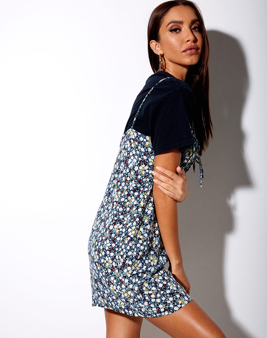 Image de Mala Slip Dress in Floral Field Navy