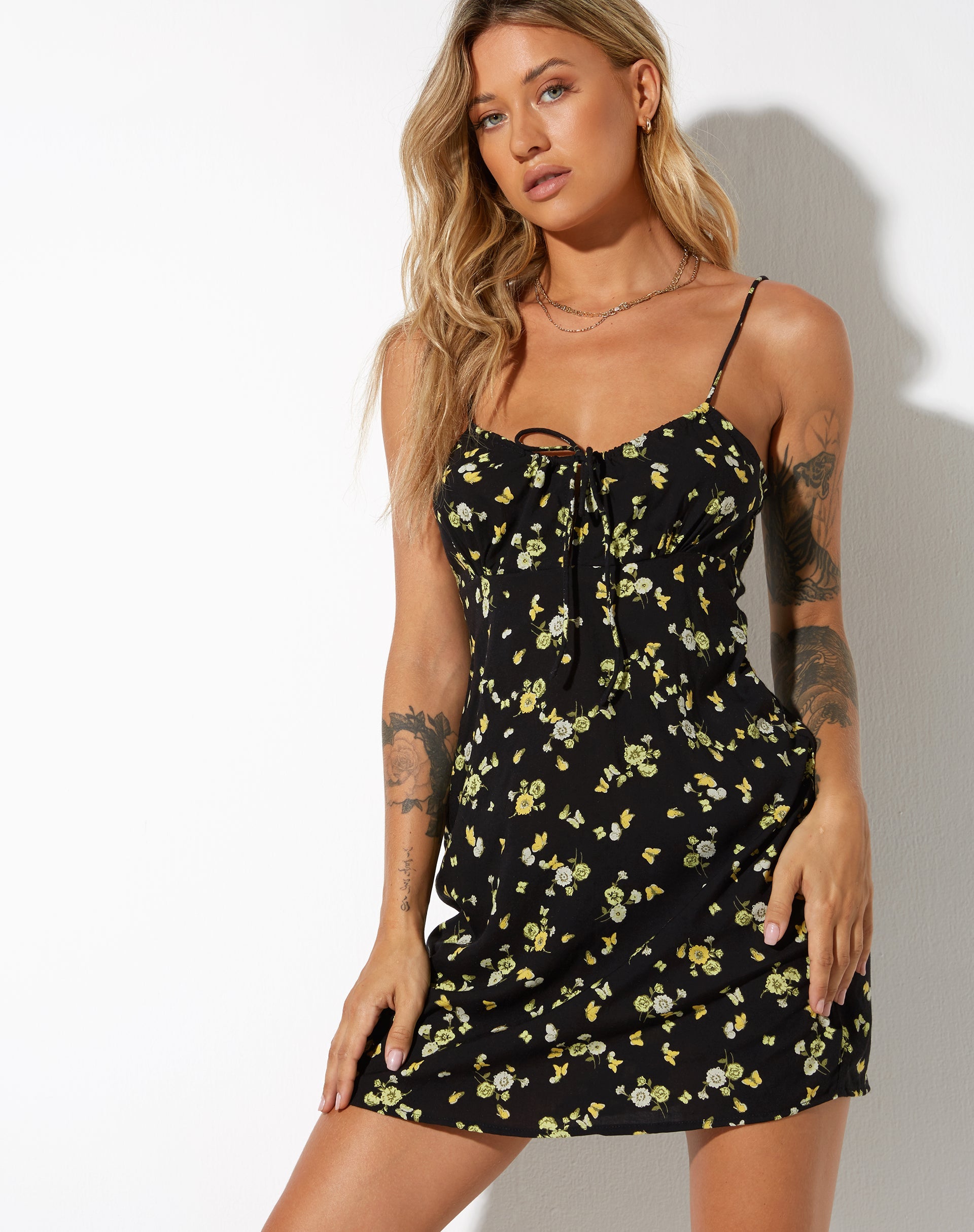 Image de Kumala Slip Dress en Lemon and Lime Black