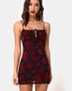 Image de Kumin Bodycon Dress in Romantic Red Rose Flock
