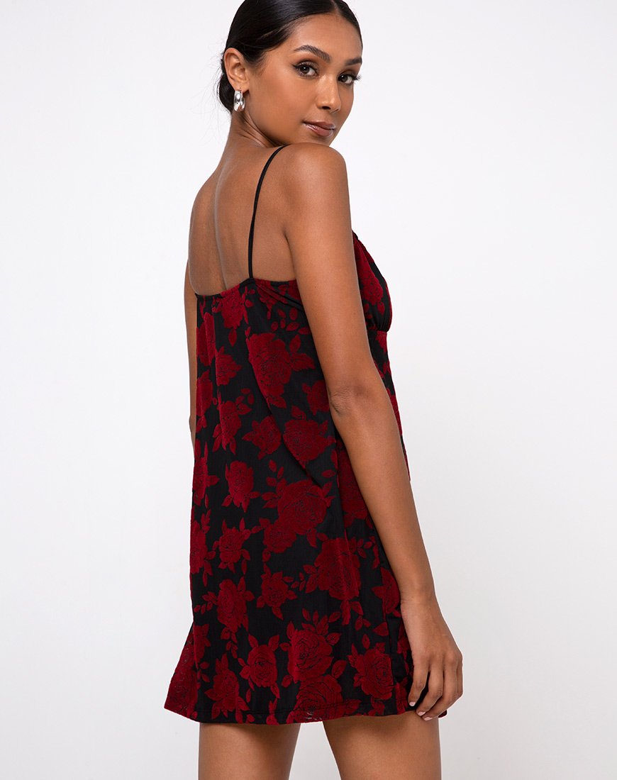 Robe Kumala en flocon de rose rouge romantique