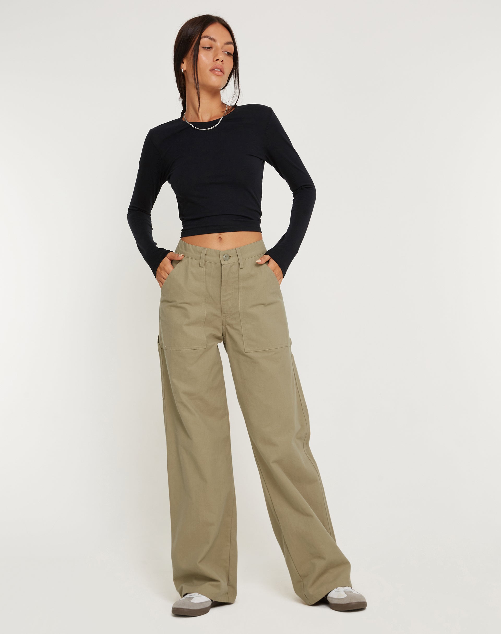 image de Kusnaedi Wide Leg Trouser in Stone