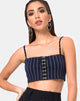 Image de Kyga Crop Top In Navy Pinstripe
