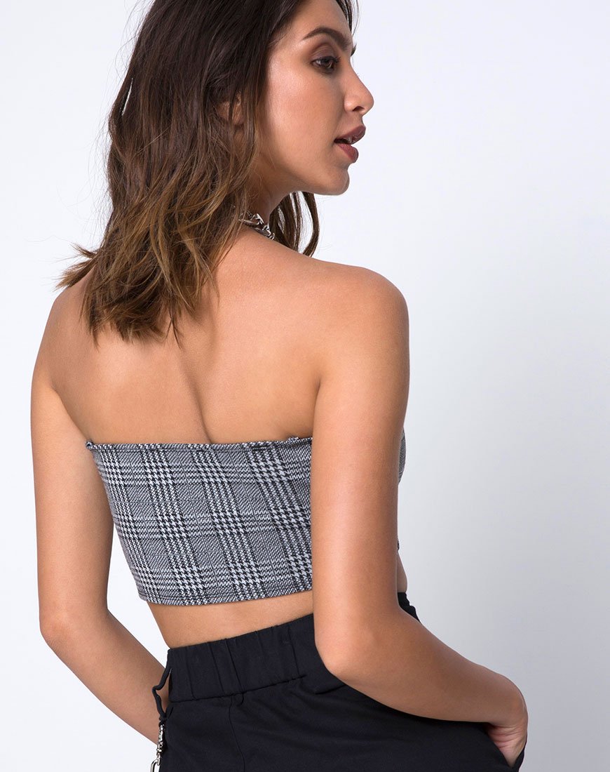 Image de Kylie Crop Top in Charles Check Grey