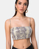 Image de Kylie Crop Top in Acid Snake Clear Sequin