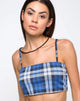 Image de Kylie Crop Top in Plaid Stretch Blue