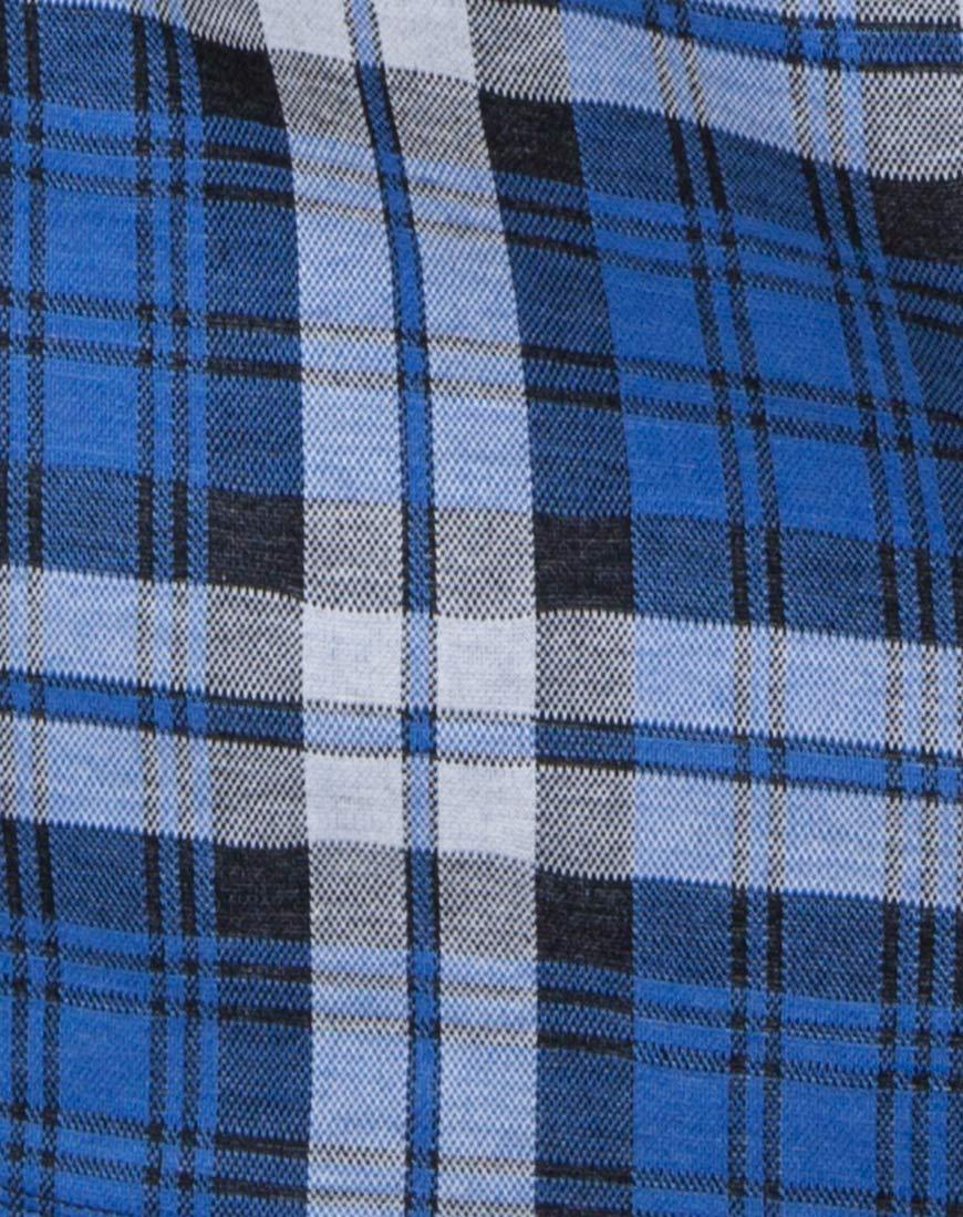 Image de la mini-jupe Dina en plaid extensible Bleu
