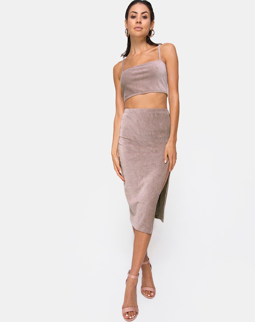 Image de Kylie Crop Top in Rib Taupe