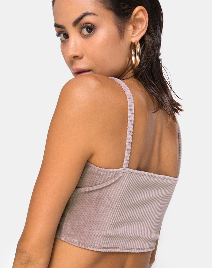 Image de Kylie Crop Top in Rib Taupe