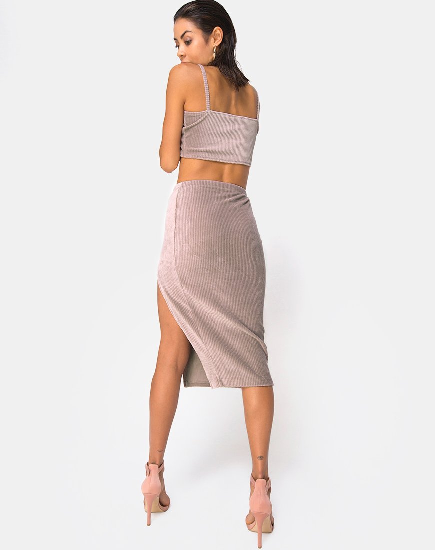 Image de Kylie Crop Top in Rib Taupe