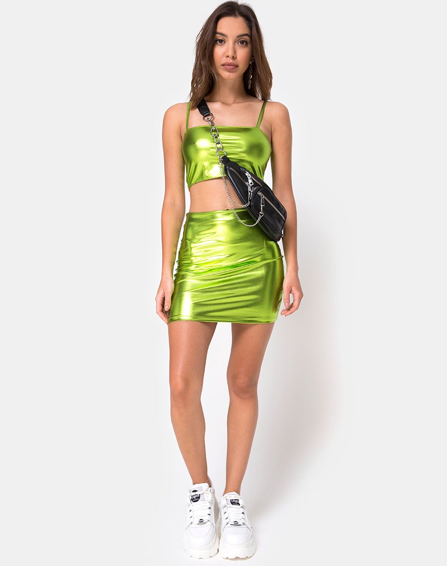 Image du top Kylie en vert métallisé
