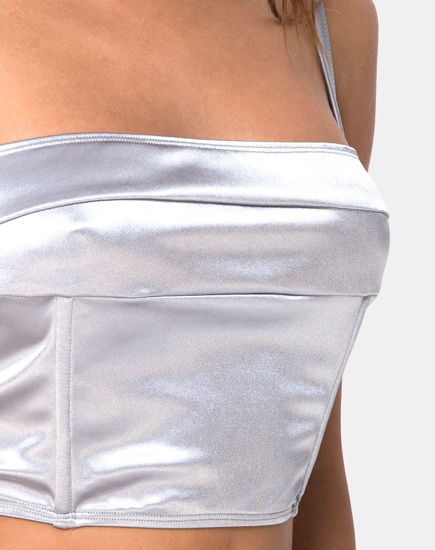 Image de Kynette Crop en Satin Ice Silver