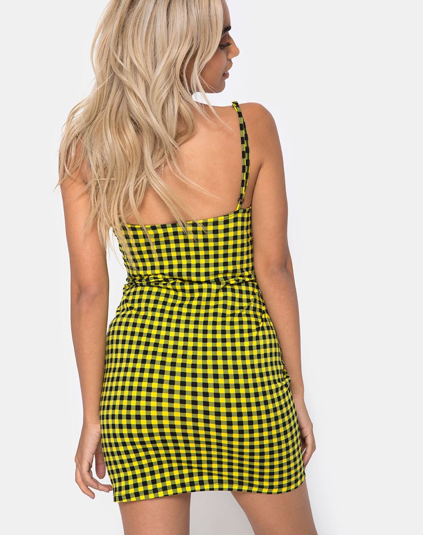 Image de Lahzie Bodycon Dress in Medium Gingham Yellow
