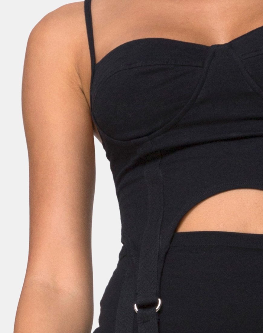 Image de Laing Crop Top in Lycra Black