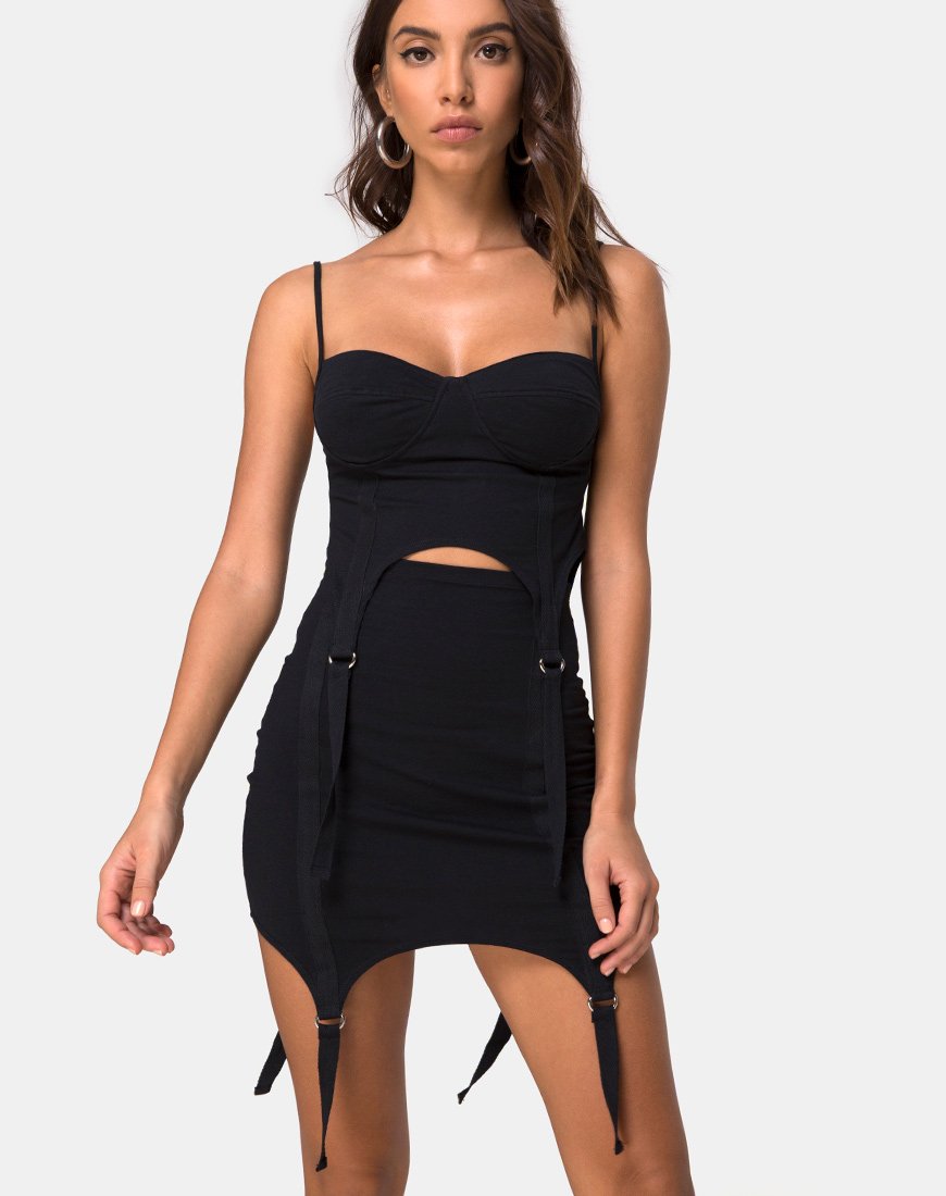Laing Crop Top en lycra noir
