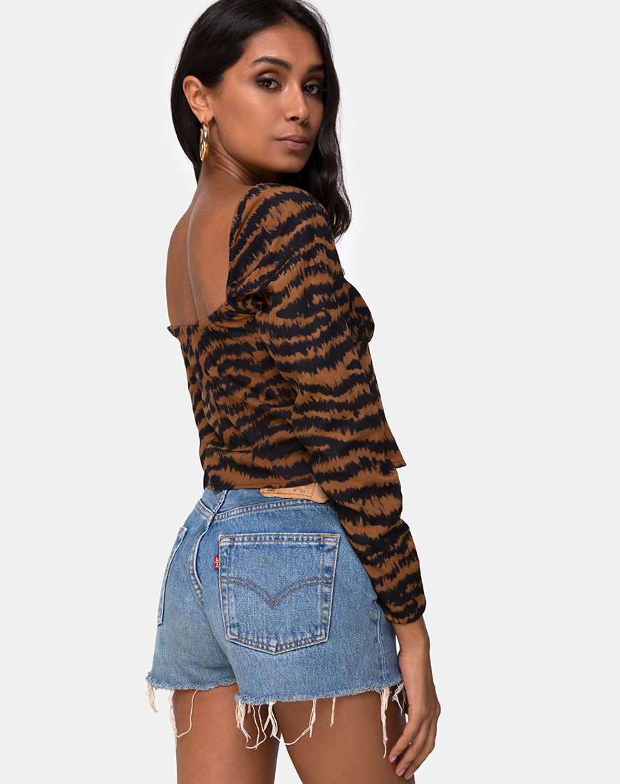 Lakuma Top en Animal Drip Brown