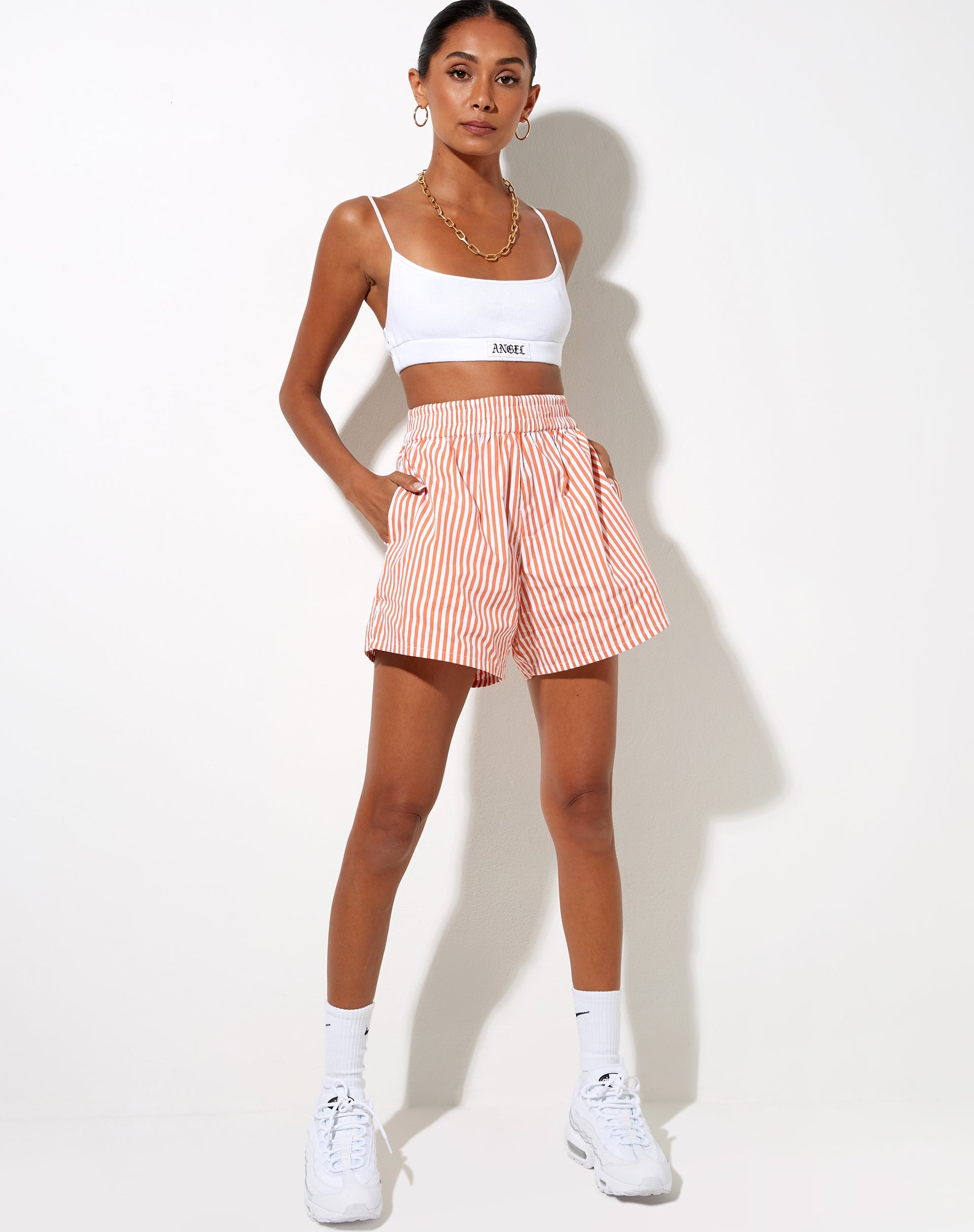 Image de Lala Short à rayures verticales Orange