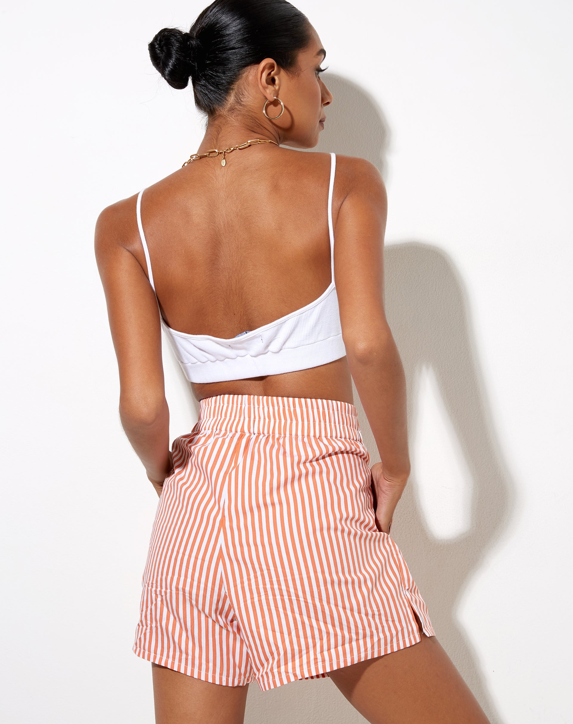Image de Lala Short à rayures verticales Orange