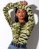 Image de Lali Crop Top in Tiger Full Khaki