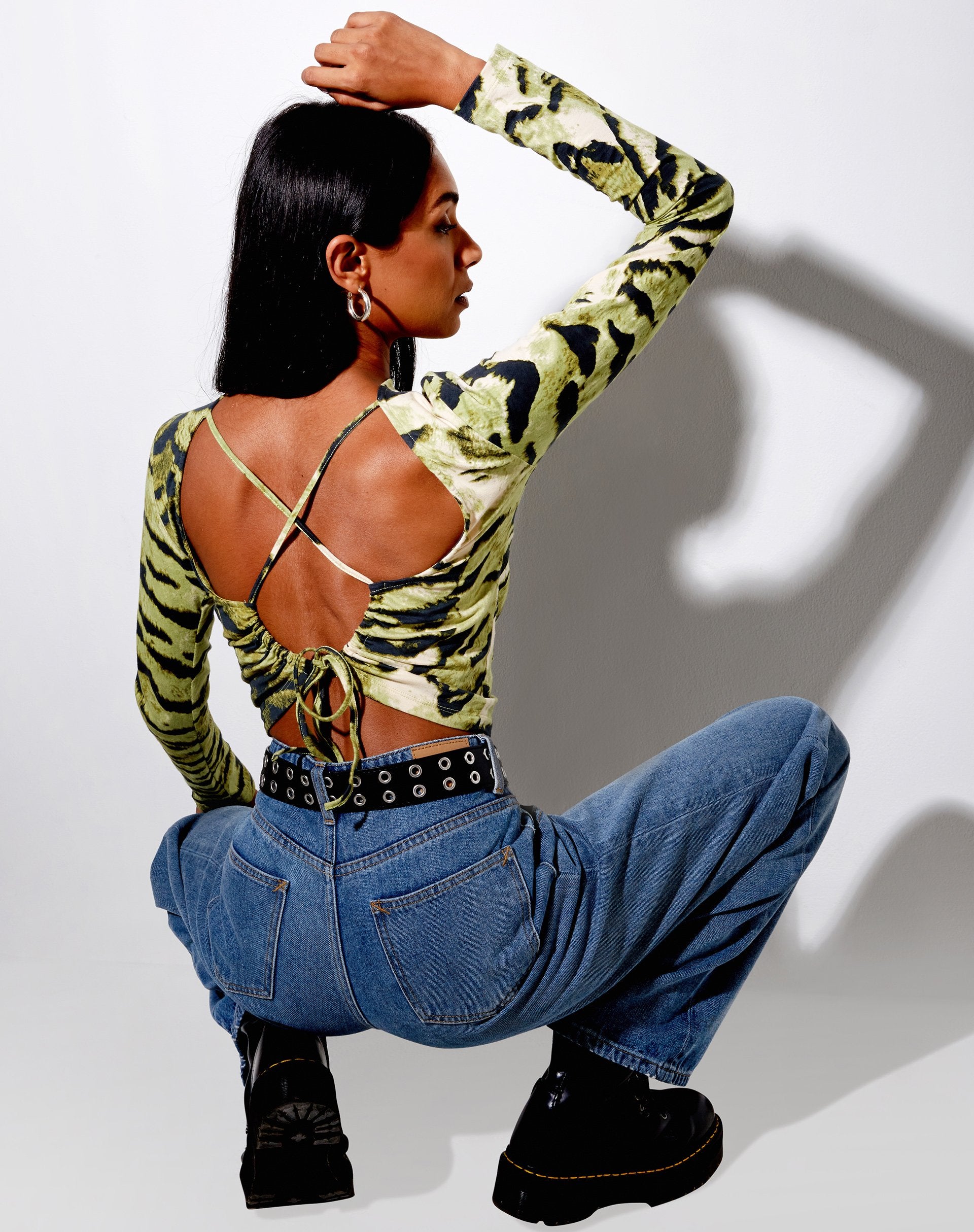 Image de Lali Crop Top in Tiger Full Khaki