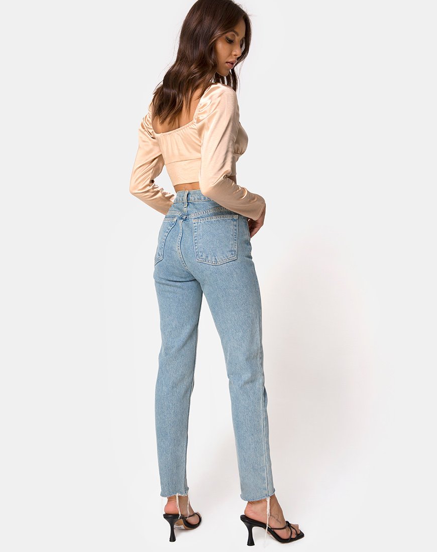 Image de Laman Crop Top in Satin Champagne