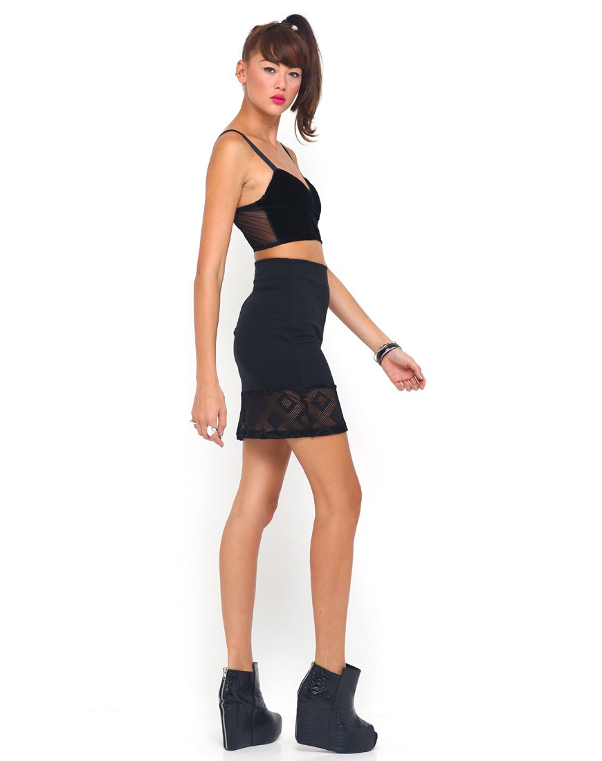 Image de la jupe Lana en Diamond Net Black